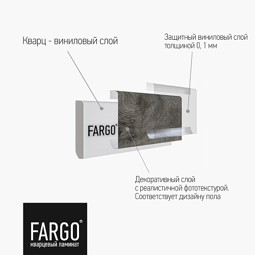 Кварцевый плинтус Fargo 33-62W921 Дуб Кальвадос Кварцевый плинтус Fargo 33-62W921 Дуб Кальвадос